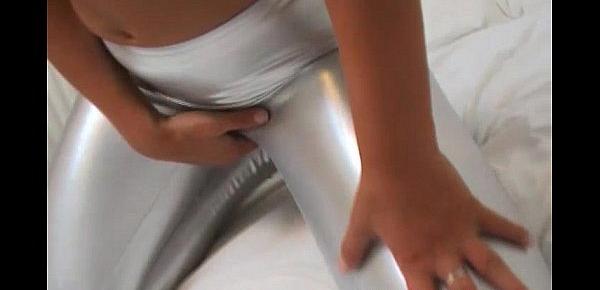  Are my shiny silver PVC panties getting you hard